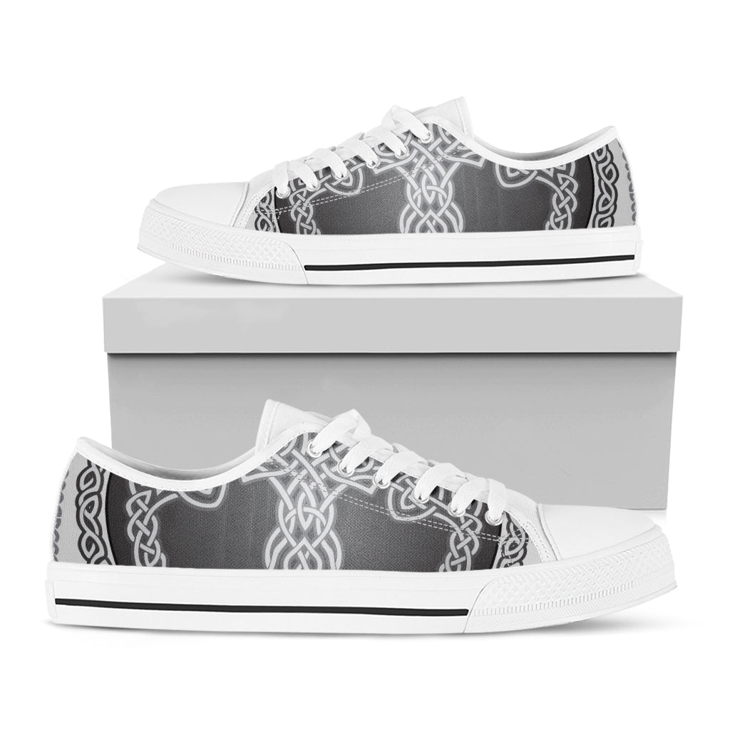 Celtic Knot Tree Of Life Print White Low Top Shoes