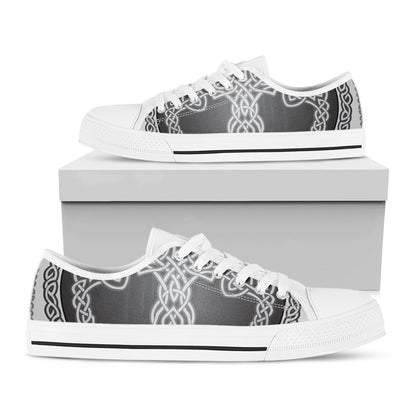 Celtic Knot Tree Of Life Print White Low Top Shoes