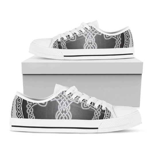 Celtic Knot Tree Of Life Print White Low Top Shoes