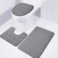 Chainmail Print 3 Piece Bath Mat Set