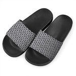 Chainmail Print Black Slide Sandals