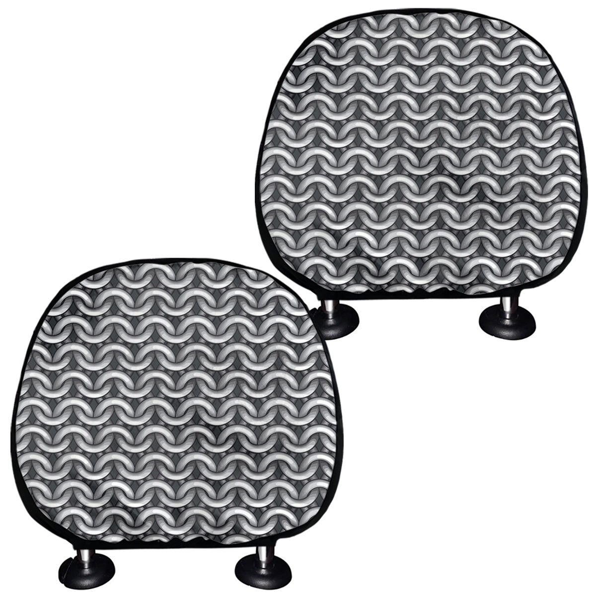 Chainmail Print Car Headrest Covers