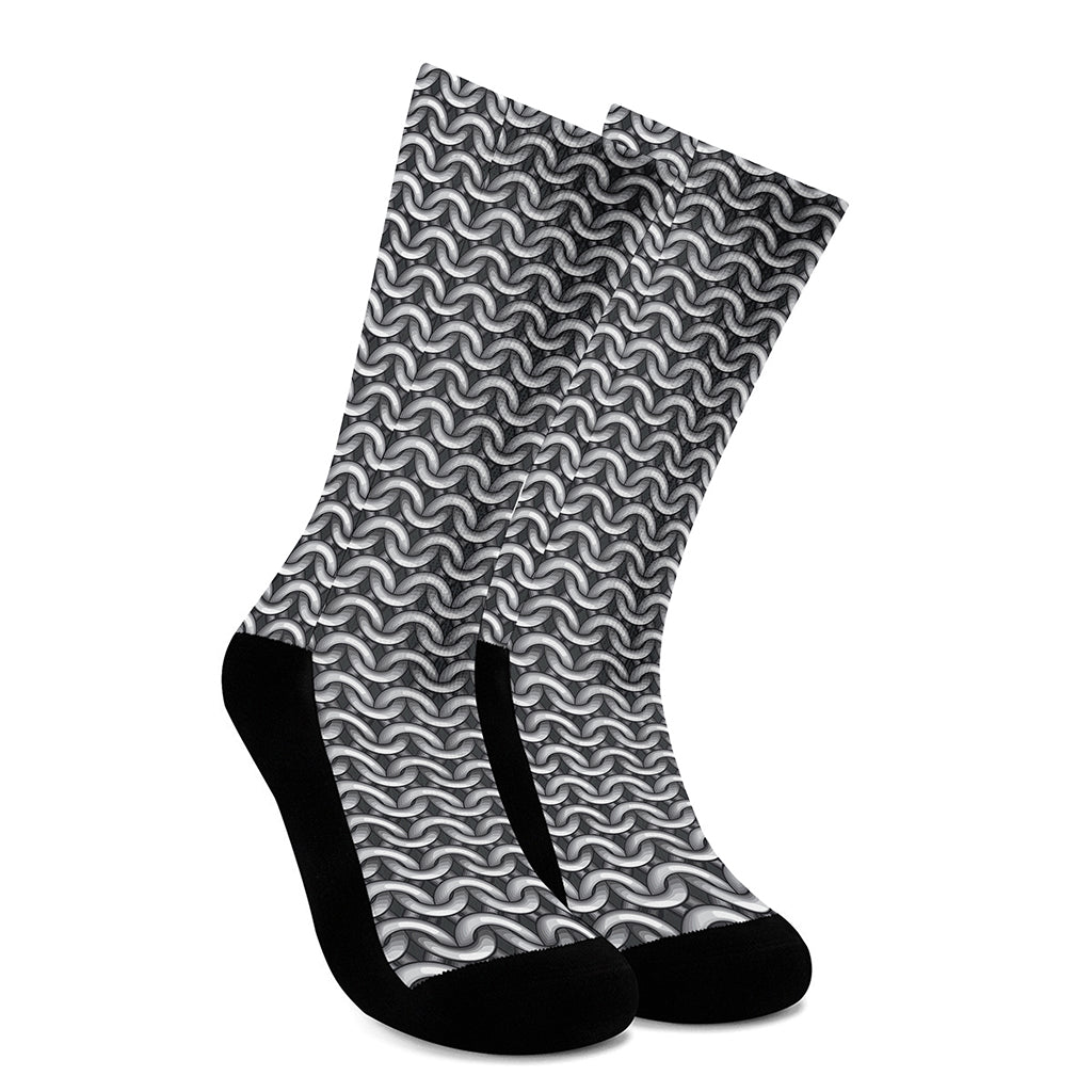 Chainmail Print Crew Socks