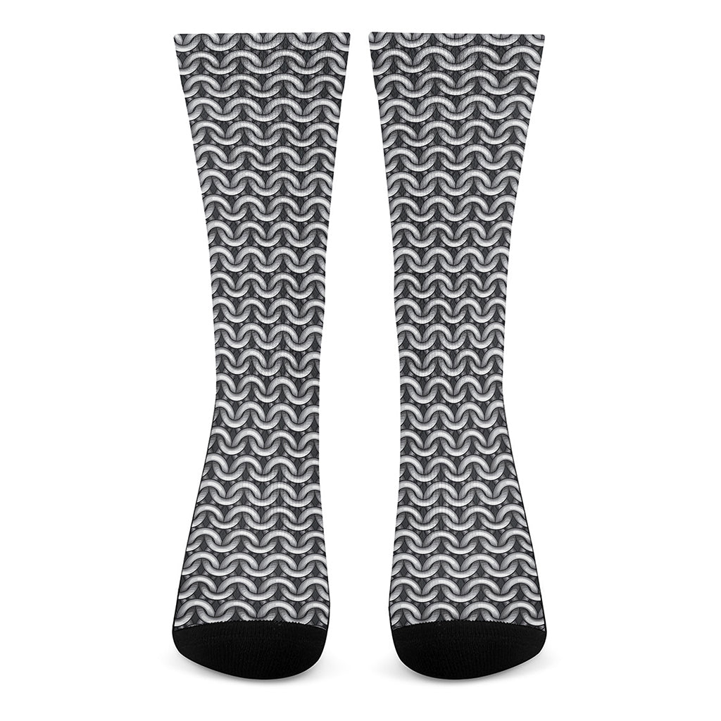 Chainmail Print Crew Socks