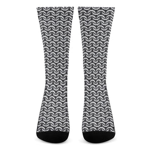 Chainmail Print Crew Socks