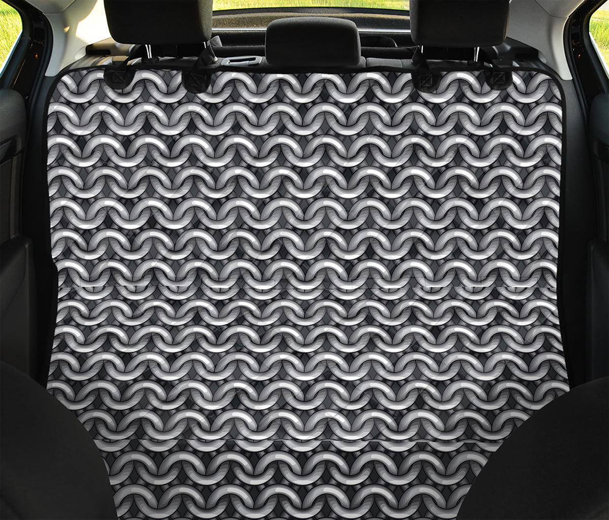 Chainmail Print Pet Car Back Seat Cover