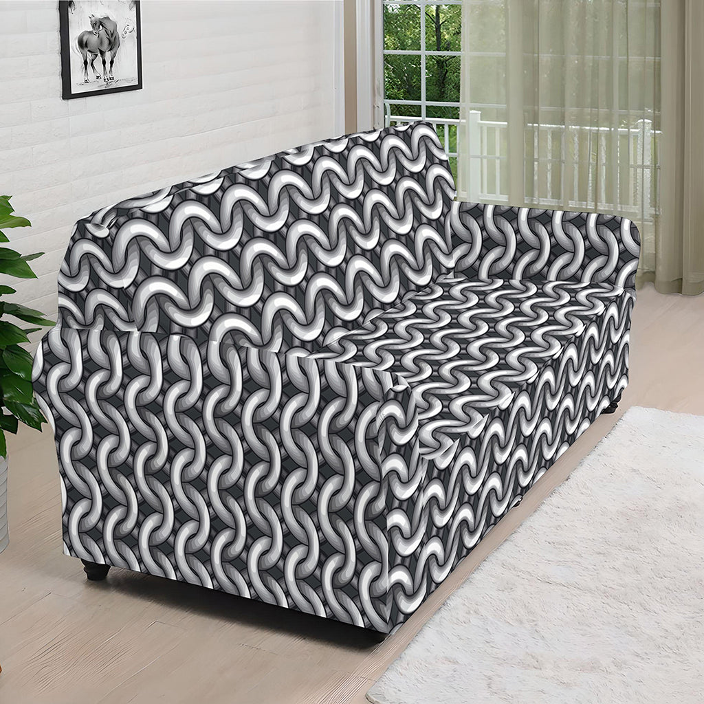 Chainmail Print Sofa Cover