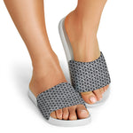 Chainmail Print White Slide Sandals