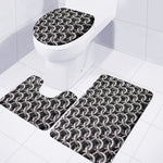 Chainmail Ring Pattern Print 3 Piece Bath Mat Set
