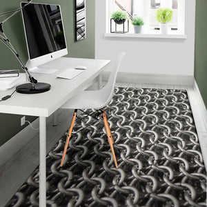 Chainmail Ring Pattern Print Area Rug