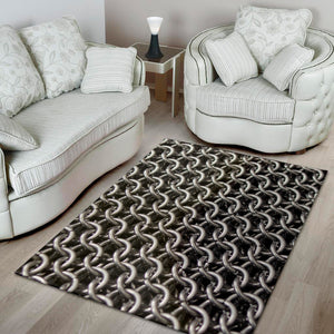 Chainmail Ring Pattern Print Area Rug