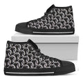 Chainmail Ring Pattern Print Black High Top Sneakers
