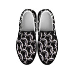 Chainmail Ring Pattern Print Black Slip On Shoes