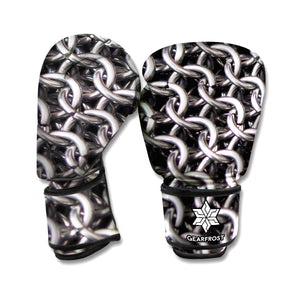 Chainmail Ring Pattern Print Boxing Gloves