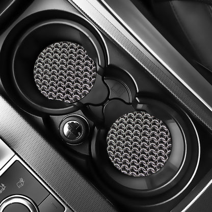 Chainmail Ring Pattern Print Car Coasters