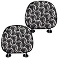 Chainmail Ring Pattern Print Car Headrest Covers