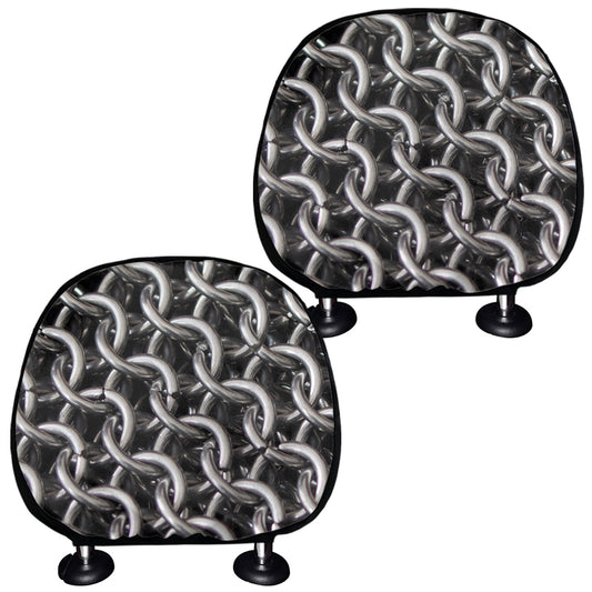 Chainmail Ring Pattern Print Car Headrest Covers