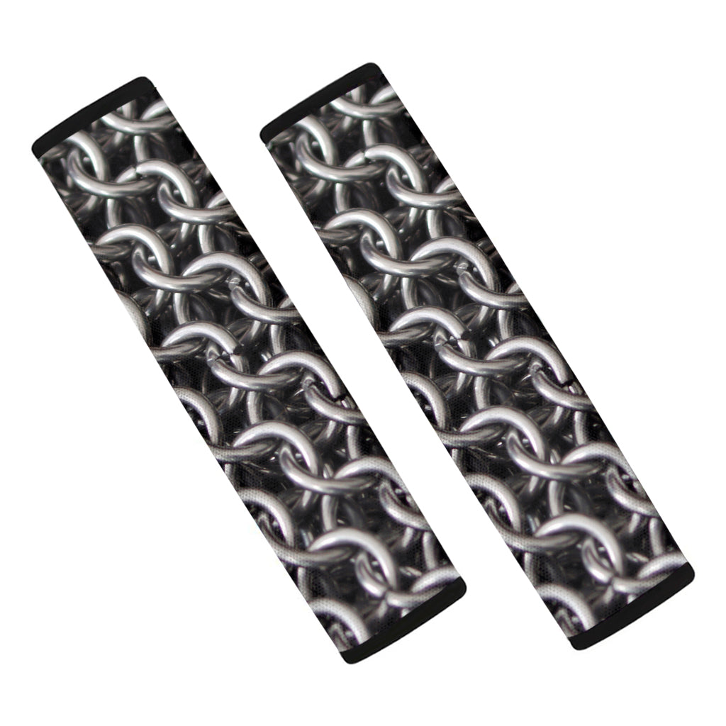 Chainmail Ring Pattern Print Car Seat Belt Covers