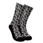 Chainmail Ring Pattern Print Crew Socks