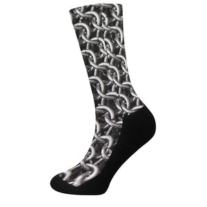 Chainmail Ring Pattern Print Crew Socks