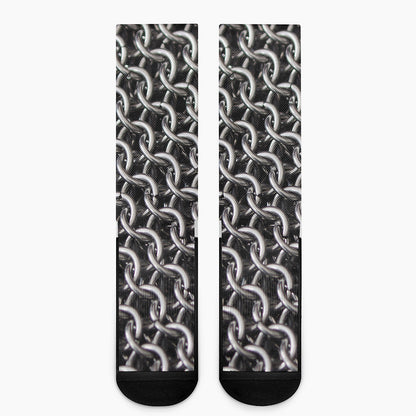 Chainmail Ring Pattern Print Crew Socks