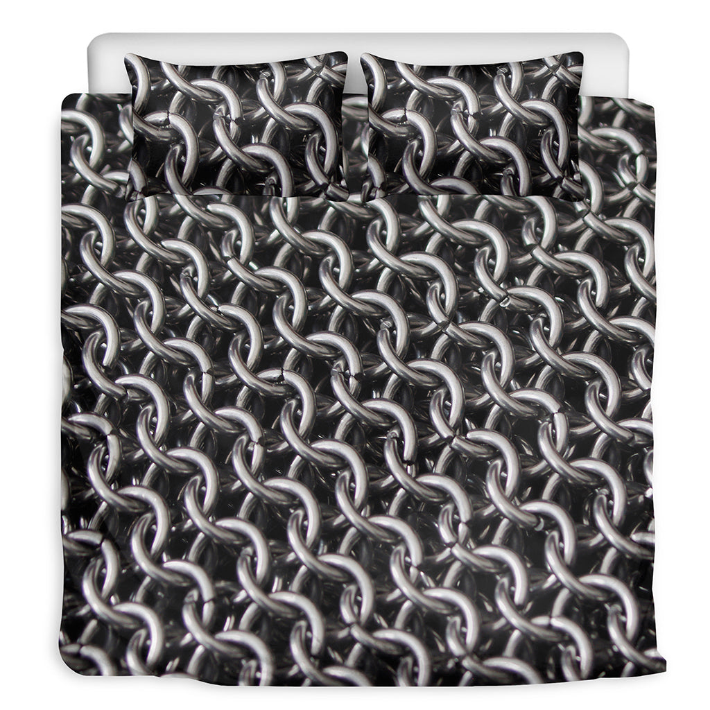 Chainmail Ring Pattern Print Duvet Cover Bedding Set