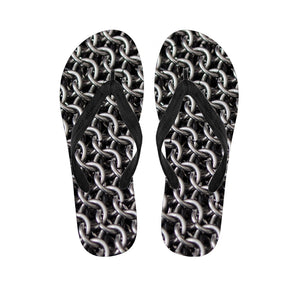 Chainmail Ring Pattern Print Flip Flops