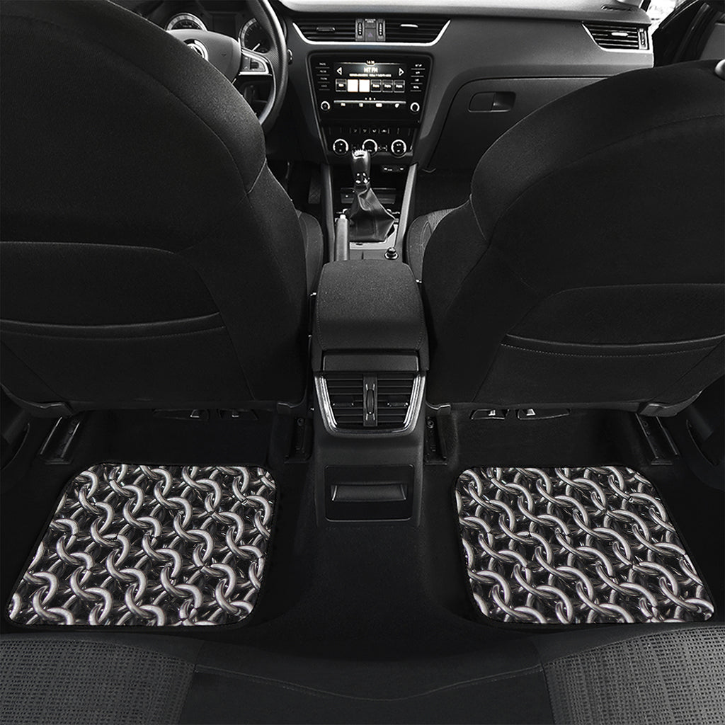 Chainmail Ring Pattern Print Front and Back Car Floor Mats