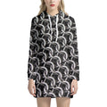 Chainmail Ring Pattern Print Pullover Hoodie Dress