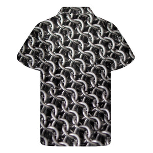 Chainmail Ring Pattern Print Men's Short Sleeve Shirt