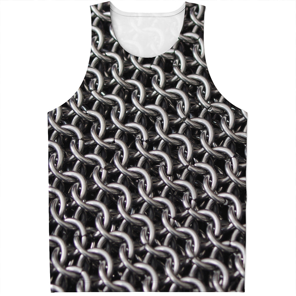 Chainmail Ring Pattern Print Men's Tank Top