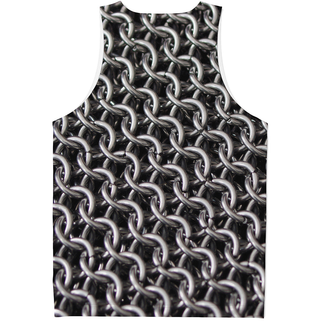 Chainmail Ring Pattern Print Men's Tank Top