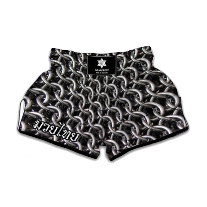Chainmail Ring Pattern Print Muay Thai Boxing Shorts