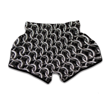 Chainmail Ring Pattern Print Muay Thai Boxing Shorts