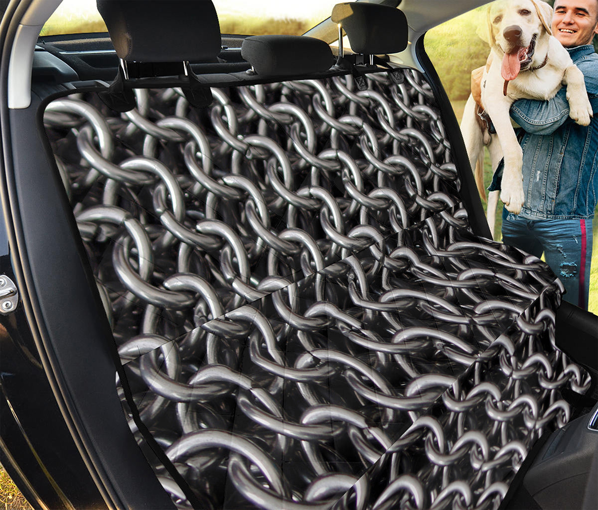 Chainmail Ring Pattern Print Pet Car Back Seat Cover