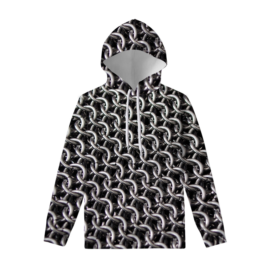 Chainmail Ring Pattern Print Pullover Hoodie