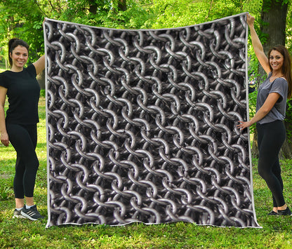 Chainmail Ring Pattern Print Quilt
