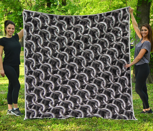Chainmail Ring Pattern Print Quilt