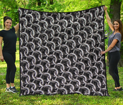 Chainmail Ring Pattern Print Quilt