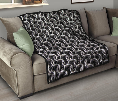 Chainmail Ring Pattern Print Quilt