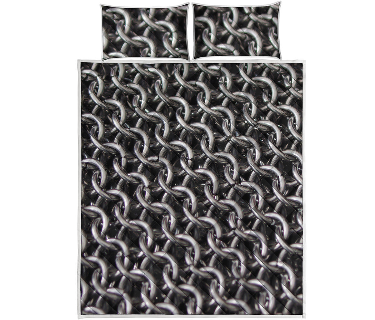 Chainmail Ring Pattern Print Quilt Bed Set