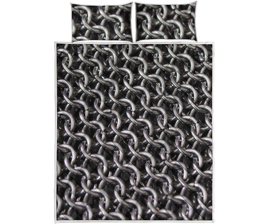 Chainmail Ring Pattern Print Quilt Bed Set
