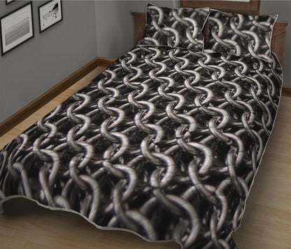 Chainmail Ring Pattern Print Quilt Bed Set