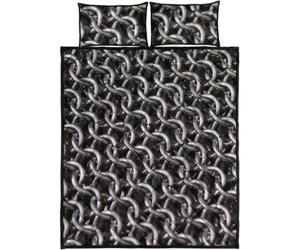 Chainmail Ring Pattern Print Quilt Bed Set