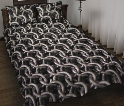 Chainmail Ring Pattern Print Quilt Bed Set