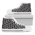 Chainmail Ring Pattern Print White High Top Sneakers