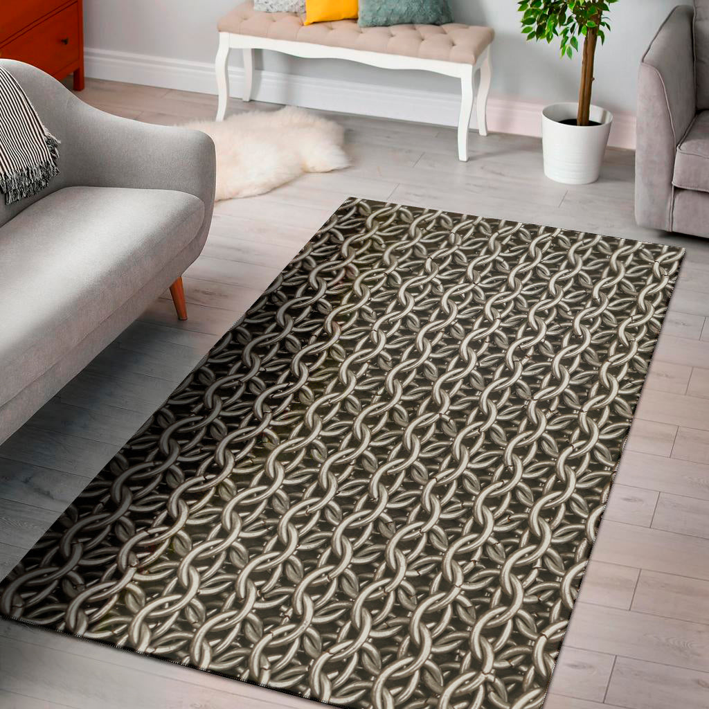 Chainmail Ring Print Area Rug