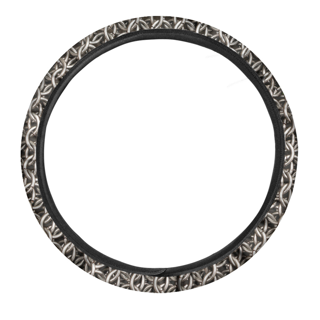 Chainmail Ring Print Car Steering Wheel Cover