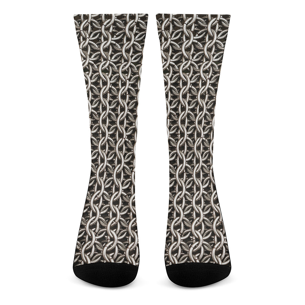 Chainmail Ring Print Crew Socks