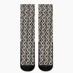 Chainmail Ring Print Crew Socks